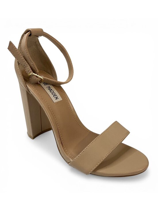 Steve Madden Shoes - Steve Madden Carrson Heels Beige Ankle Strap Block Heel Womens 6.5M